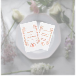 コーラルベルズスクロールワーク結婚デザイン プレイスカード