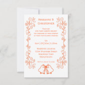 コーラルベルズスクロールワーク結婚デザイン 招待状 (正面)