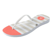 コーラルベージュストリップズキュート航海のいかりモノグラム ビーチサンダル (アングル)