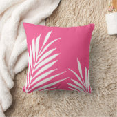 コーラルホワイトアクリルパーム葉ズ クッション (ブランケット)