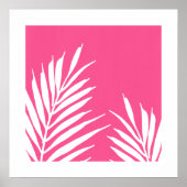 コーラルホワイトアクリルパーム葉ズ ポスター (正面)