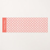 コーラルホワイトサークルの幾何学的パターン名 ヨガマット (正面(横))