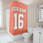 コーラルホワイトスポーツジャージーチームジャージー シャワーカーテン (インサイチュ)