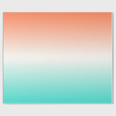 コーラルホワイトターコイズ グラデーション ラッピングペーパー (フラット)