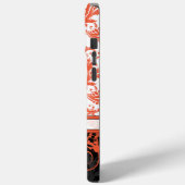 コーラルホワイトブラックパーソナライズされたダマスクiPhoneスキン Case-Mate iPhoneケース (裏面 / 左)