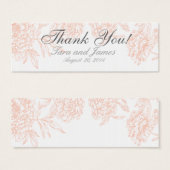 コーラルホワイトヴィンテージフローラ結婚式の引き出物ラベル (正面&裏面)