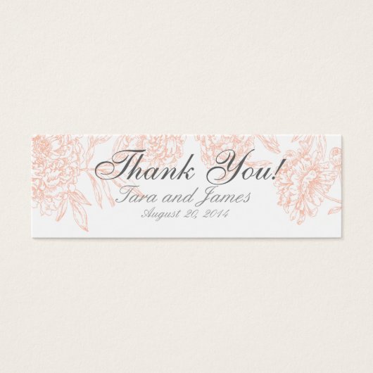 コーラルホワイトヴィンテージフローラ結婚式の引き出物ラベル (正面)