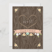 コーラルホースシューハートウェスタン結婚ズ 招待状 (裏面)