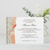 コーラルボウとBurlap First Communion 招待状 (スタンド正面)