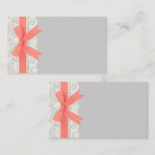 コーラルボウオンアイボリーレースアンドグレー座席表 プレイスカード (正面/裏面)