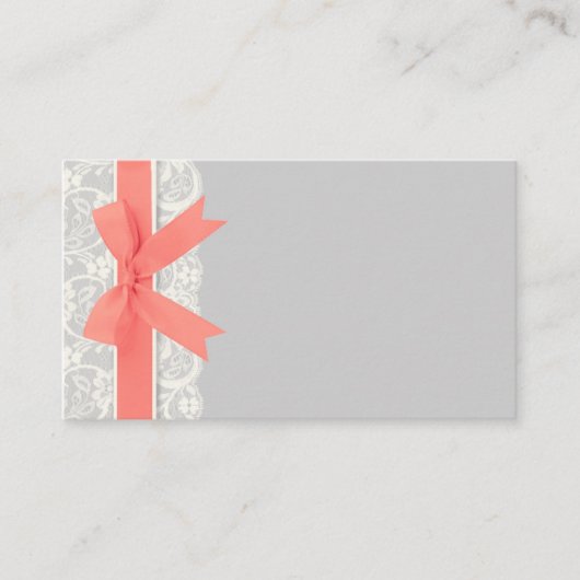 コーラルボウオンアイボリーレースアンドグレー座席表 プレイスカード (正面)