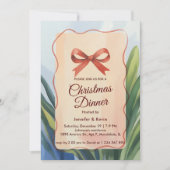 コーラルボウ水彩植物性クリスマスディナー シーズンカード (正面)