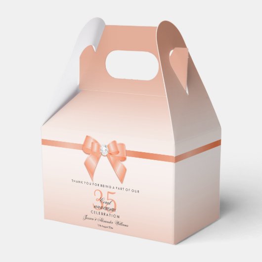 コーラルボウ&リボン35結婚周年記念 フェイバーボックス (正面サイド)