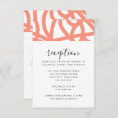 コーラルポップ・アートのミニマモダンリスト抽象芸術旋回 エンクロージャーカード (正面/裏面)