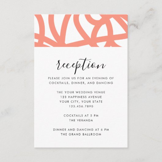 コーラルポップ・アートのミニマモダンリスト抽象芸術旋回 エンクロージャーカード (正面)