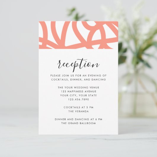 コーラルポップ・アートのミニマモダンリスト抽象芸術旋回 エンクロージャーカード (スタンド正面)