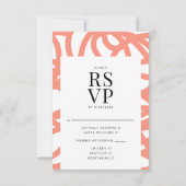 コーラルポップ・アートのミニマモダンリスト抽象芸術 出欠カード (裏面)