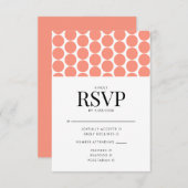 コーラルポップ・アートのミモダンミナリスト水玉模様 出欠カード (正面/裏面)