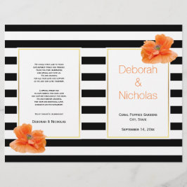 コーラルポピーストライプズ白黒結婚式