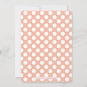 コーラルポルカドットひつじベビーシャワー 招待状 (裏面)