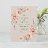 コーラルマウブの芍薬の結婚式 招待状 (スタンド正面)