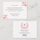 コーラルマグノリアリースご購入ありがとうございます エンクロージャーカード (正面/裏面)