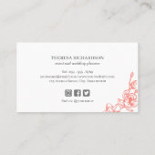 コーラルマグノリアヴィンテージハンドソーシャルメデ絵を描ィア 名刺 (裏面)