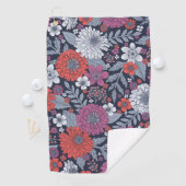 コーラルマゼンタ&ブルージニアスフローラ ゴルフタオル (インサイチュ)