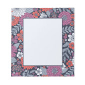 コーラルマゼンタ&ブルージニアスフローラ ノートパッド (正面)