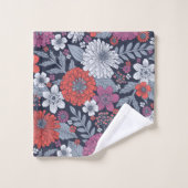 コーラルマゼンタ&ブルージニアスフローラ バスタオルセット (ウォッシュタオル)