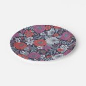 コーラルマゼンタ&ブルージニアスフローラ ペーパープレート (アングル)