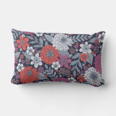 コーラルマゼンタ&ブルージニアスフローラ ランバークッション (裏面)