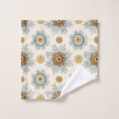 コーラルマンダラパターン バスタオルセット (ウォッシュタオル)