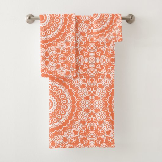 コーラルマンダラ幾何学模様 バスタオルセット (インサイチュ)