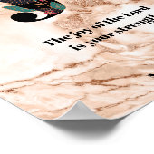 コーラルマーブルグリッターJモノグラムカスタム引用文/名前 ポスター (角)