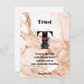 コーラルマーブルートモノグラムパーソナライズされた聖なる書物、 経典 ポストカード (正面/裏面)