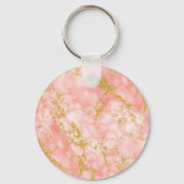 コーラルマーブル金ゴールドグリッターエレガント金ゴールドモノグラム キーホルダー (裏面)