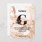 コーラルマーブルGモノグラムパーソナライズされた聖なる書物、 経典 ポストカード (正面/裏面)