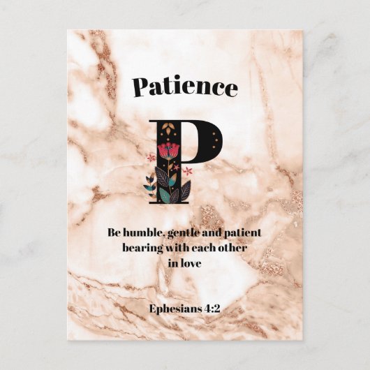 コーラルマーブルPモノグラムパーソナライズされた聖なる書物、 経典 ポストカード (正面)