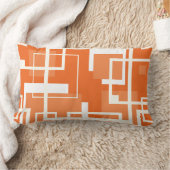 コーラルミッドセンチュリースクエアリンクパターン ランバークッション (ブランケット)