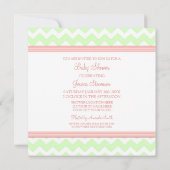コーラルミントシェブロンカスタムベビーシャワー招待状 招待状 (裏面)