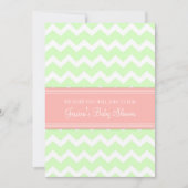 コーラルミントシェブロンカスタムベビーシャワー招待状 招待状 (正面)
