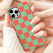 コーラルミント チェックボード Case-Mate iPhoneケース