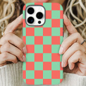 コーラルミント チェックボード Case-Mate iPhoneケース