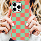 コーラルミント チェックボード Case-Mate iPhoneケース