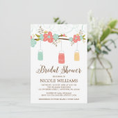 コーラルミ素朴ントメイソンジャーブランチブライダルシャワー 招待状 (スタンド正面)