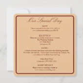 コーラルムーンフラワーフローラ結婚の丸み 招待状 (裏面)