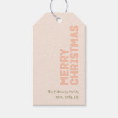 コーラルメはっきりしたリーモダンクリスマス家族のギフトラベル ギフトタグ (正面)
