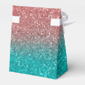 コーラルメロンオレンジティール（緑がかった色）アクアグリーンスパークリーグリッター フェイバーボックス (裏面サイド)