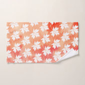 コーラルメープルリーフの水彩洗浄及びモノグラム バスタオルセット (ハンドタオル)